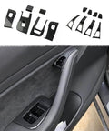 Carbon Fiber Interior Window Switch Panel Covers Trim Decoration Kit For Tesla Model 3 2017-2023 And Model Y 2020-2023, installed view