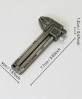 EDC Ready Compact Pocket Vernier Caliper with smooth sliding, 0-50 mm zinc alloy body, shown flat on white background with dimensions