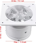 8 Inch Through Wall Exhaust Fan 110V 500 CFM White, Built Tough Metal Housing for Kitchen, Bathroom, Laundry Room Ventilation