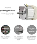 Close-up of a brushless servo motor kit with copper motor and output shaft for sewing machines and lathes