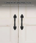 Two Pack Black Barn Door Pull Handles For Indoor Doors And Gates Iron Alloy Built To Last Sleek Modern Look Easy Install