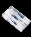 Three Piece V Bit Set Pro Grade 0.1mm 2 Flute Upcut Spiral CNC Router Bits 1/8 Inch Shank Nano Blue Coating for wood in packaging