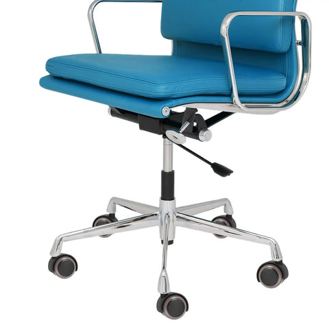 Caster Wheels Nylon Inch 10pcs Universal Grey for Sofa Chair attached to a blue office chair with chrome base.