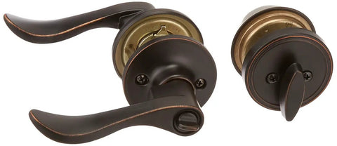 Bronze J Series Single Cylinder Deadbolt And Keyed Entry Seville Lever With Standard Trim No Frills Security Lock