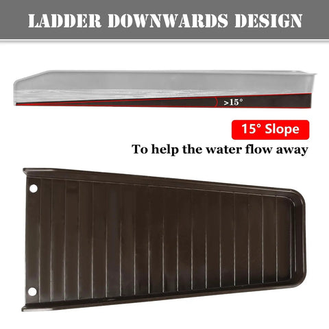 Heavy Duty Gutter Downspout Splash Blocks To Keep Your Backyard Dry And Foundation Safe 16 Inch brown angled drainage diverter with slope design.