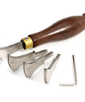 Leather Edge Creaser Set With Stainless Steel Tips 1.0mm 1.5mm 2.0mm 2.5mm And Wood Handle For Leatherworking Craft Edge Detailing On Belts Wallets Bags And More