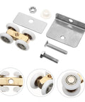Replace Rattling Janky Doors Fast With Heavy Duty Sliding Rollers Whisper Quiet Track Pulleys For Barn Cabinet Glass Doors Adjustable Glides - Galvanized steel rollers and parts.