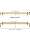 Diagram of 10 Pack 7.5 Inch Champagne Bronze Cabinet Handles dimensions, showing width, length, height, and screw hole distance.