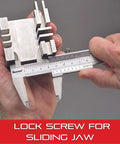 Vernier Caliper With Hardened Stainless Steel Depth Rod And Lock Screw, Sharp Black Graduation, 0-8 Inch Range, Detail View