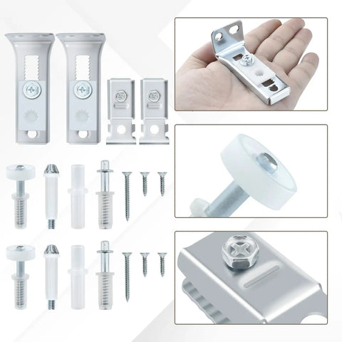 2 Pack Bifold Door Hardware Repair Kit With Top And Bottom Brackets, Guide Wheel And Pivot For 7/8 To 1 Inch Sliding Door Track, Barn Pocket Door Repair Kit, Easy Fix, Save Time And Money