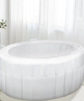 Home Water Birth Pool With Liner, Inflatable Labor Tub for safe labor at home, white PVC birthing pool in a living room setting