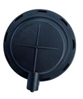 4WD vacuum actuator housing, round black plastic with hose barb connection (front view)