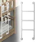Rock Solid Indoor Bunk Bed Ladder Wall Mounted With Non Slip Round Tube Grip, heavy duty white metal ladder for loft access.