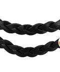 Braided Leather Drawer Pulls Set In Black Six And A Half Inch Length By One Inch Width Fashioned With Durable Leather For Dresser And Cabinet
