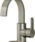 Lycos Brushed Nickel Bathroom Faucet With Cast Brass Spout, Dope Metal Lever Handles, Braided Hoses, Three Eighths Inch Compression Connectors