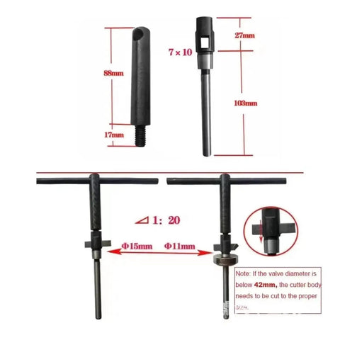 Grab This Pro Auto Valve Seat Reamer Tool For Family Rides With Universal 20-38mm Fit And Durable Diamond Grinding Wheel To Fix Bad Seats Fast Without Breaking The Bank., black valve seat reamer tool with 20-38mm fit and dimensions