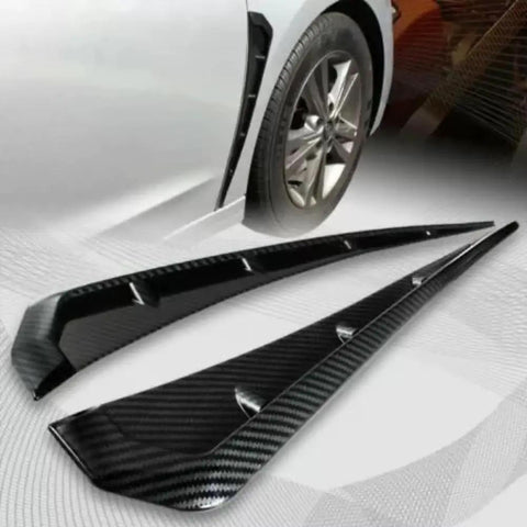 Tesla Cybertruck Side Fender Vent Trim Rocking A Slick Carbon Fiber Peel And Stick Exterior Accent Kit For Clean Street Style Upgrades. 41cm x 9.5cm.