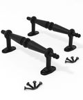 9 Inch Barn Door Pull Handle Set In Rustic Black Aluminum, Ergonomic Chamfered Edges, Smooth Grip, Durable Powder Coated Finish, Easy Install