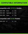 Compatibility chart for Alternator Replacement For Toyota Camry 2004 2005 2006 Highlander 2004-2007 Solara 2004-2008 And Scion TC 2005-2010