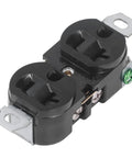 Rock Solid Double Industrial Outlet Socket Heavy Duty Power Receptacle built like a tank view with dual receptacles and mounting brackets.