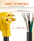 Heavy Duty 4 Foot Nema 6 50P Pigtail Power Cord Built Tough Hardwire Cable Featuring 6Awg 3C Copper Wiring Quick Swap Design.
