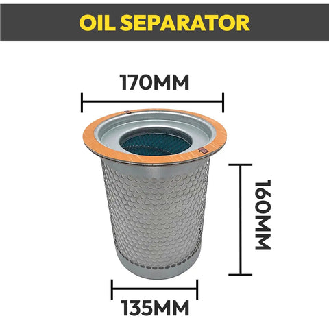 Rotary Screw Air Compressor Maintenance Kit For 460V System With C1250KL Air Filter H1620 Oil Filter And KB8641 Oil Separator Replacement Parts For LSVSD20 460V, oil separator 170mm x 160mm x 135mm