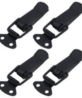 4 Pack Black Stainless Steel Cabinet Latch Hasps With Screws, Spring Loaded Toggle Catches For Boxes, 40 Kg Holding Capacity