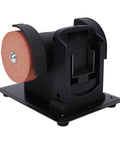 Kick Some Rust Off With This Cordless Mini Bench Grinder Featuring Dual Coarse And Fine Grind Wheels Li Battery Powered compact design with grit wheel.