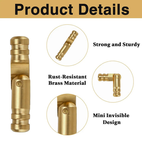 Brass Barrel Hinges 270 Degree Concealed 4 X 20 Mm showing strong brass design and rust-resistant features.
