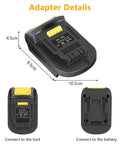 Dimensions and details of Milwaukee M18 18V to Dewalt 20V Max Battery Converter Adapter for Cordless Tools Bare Adapter Only