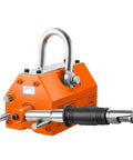 Heavy Hitter Permanent Magnetic Lifter With 880 Pound Pull Capacity Ironclad Grip Compact Rig With U Shackle Hook For Moving Scrap Steel And Iron Plates Runs Like Clockwork with rubber grip and U-hook rig.