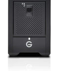 Front view of Top Shelf 16Tb Thunderbolt Portable Solid State Drive Raid Array featuring EV Bay Adapter, designed for video editing.