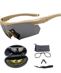 Outdoor Safety Shooting Glasses Anti Fog Tactical Goggles With 3 Interchangeable Lenses And Hard Case Lightweight Durable PC Frame Scratch Resistant All Day Comfort For Men And Women Khaki.