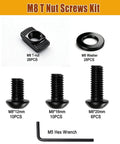 M8 T Slot Nuts Bolts And Heavy Duty Washers Assortment Kit With Hex Wrench For 4040 And 4080 Extrusions showing various sizes and types.