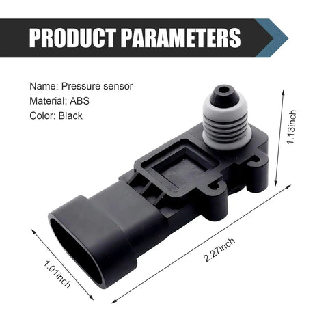 Built Tough Fuel Tank Pressure Sensor Plug And Play Evap Vapor Gauge Compatible With Chevy Buick Cadillac Gm Delphi Third Gen Engine Management Straight Drop In Smooth Running Auto Part, black ABS sensor, 2.27 x 1.01 x 1.13 inches.