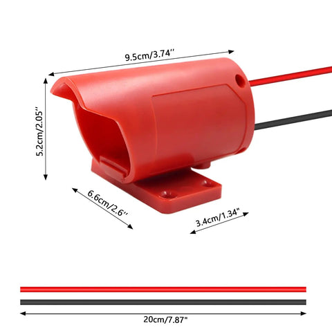 Milwaukee M12 12V Battery Adapter Converter Kit with Wire Terminals, 14 AWG Wires for RC Cars, DIY Projects, 9.5cm dimensions