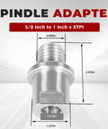 Lathe Spindle Adapter Converts Five Eighths Inch Spindle To One Inch By Eight TPI Threads For Your Woodworking Lathe, 45 steel