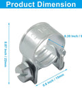 12 Pack 12 To 14mm 304 Stainless Steel Mini Fuel Injection Hose Clamps Set showing dimensions, 0.87 inch height, 0.6 inch width.
