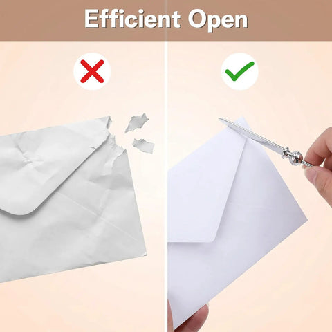 Comparison of torn envelope and neat opening with 16 Piece Beadable Letter Opener Blanks In Stainless Steel For DIY Crafting