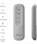 Front and side view of Universal Ceiling Fan Remote Control Kit With Wall Mount And Receiver For Easy Speed And Light Control No Brainer Dimming Ready Works With Most Brands Dove Grey 99770