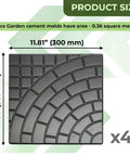 Four Piece Plastic Concrete Molds Set For DIY Paving Pathways Cobblestone Look Big Pathmaker Molds For Walkways And Patios
