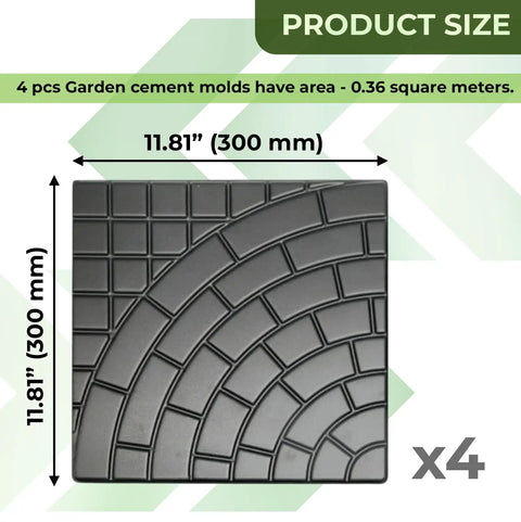 Four Piece Plastic Concrete Molds Set For DIY Paving Pathways Cobblestone Look Big Pathmaker Molds For Walkways And Patios