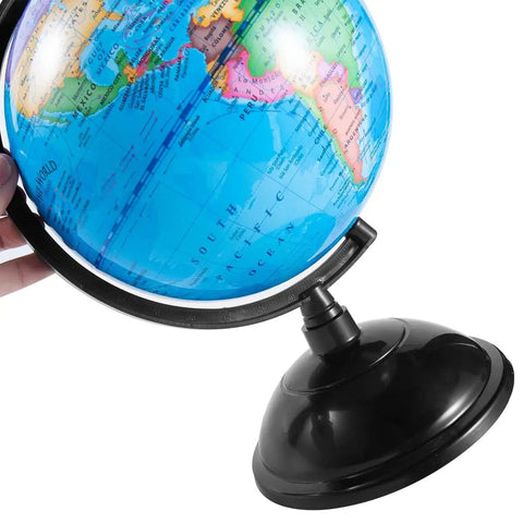 8 Inch World Globe With Stand Rotating Earth Spinning Globe For Kids Geography Classroom Education Or Decorations Blue Kid Friendly Durable Plastic Model