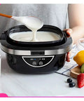 No Sweat Automatic Yogurt Maker With Four Leakproof Glass Jars Smart Constant Heat Fermenter for silky homemade yogurt in kitchen.
