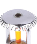 Close-up of Pro Grade 57 Degree Pendent Concealed Fire Sprinkler Head showing chrome finish and orange thermal element.