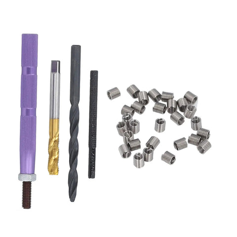 Horett Metric Thread Repair Kit M6 x 1.0 Tool Set For Stripped Holes Durable 304 Stainless Steel Insert Kit Fixing Auto And Machine Parts