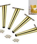 Golden Metal Sofa Legs Set 4 Beefy Adjustable Cone Furniture Feet For Sofas Coffee Tables TV Cabinets Beds Dining Desks
