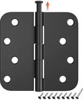 Three Pack Four Inch Door Hinges With Five Eighths Inch Radius Corners Matte Black Finish For Interior And Exterior Doors Includes Screws