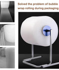 Rock Solid Vertical Bubble Wrap Dispenser Stand fits twelve to sixty inch rolls made of galvanized steel for packaging use.