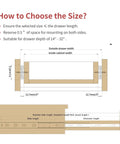 Diagram showing installation size guide for Heavy Duty Beefed Up Drawer Slides 24 Inch Full Extension Soft Close Ball Bearing Silent Glide
